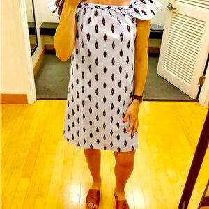JCREW Factory Printed off-the-shoulder dress
